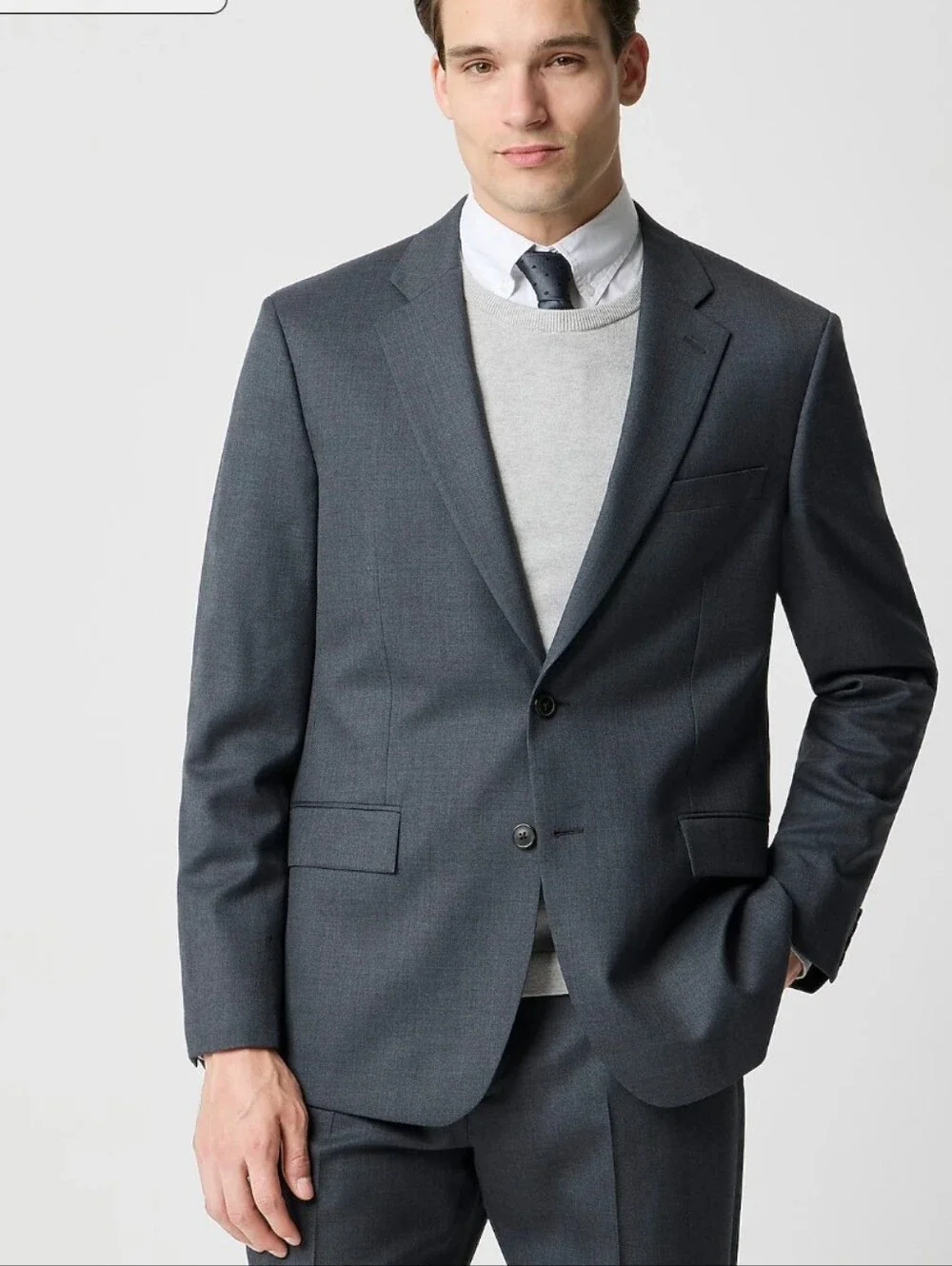 J Crew Factory Classic-fit Thompson worsted wool suit jacket Size 42L Gray